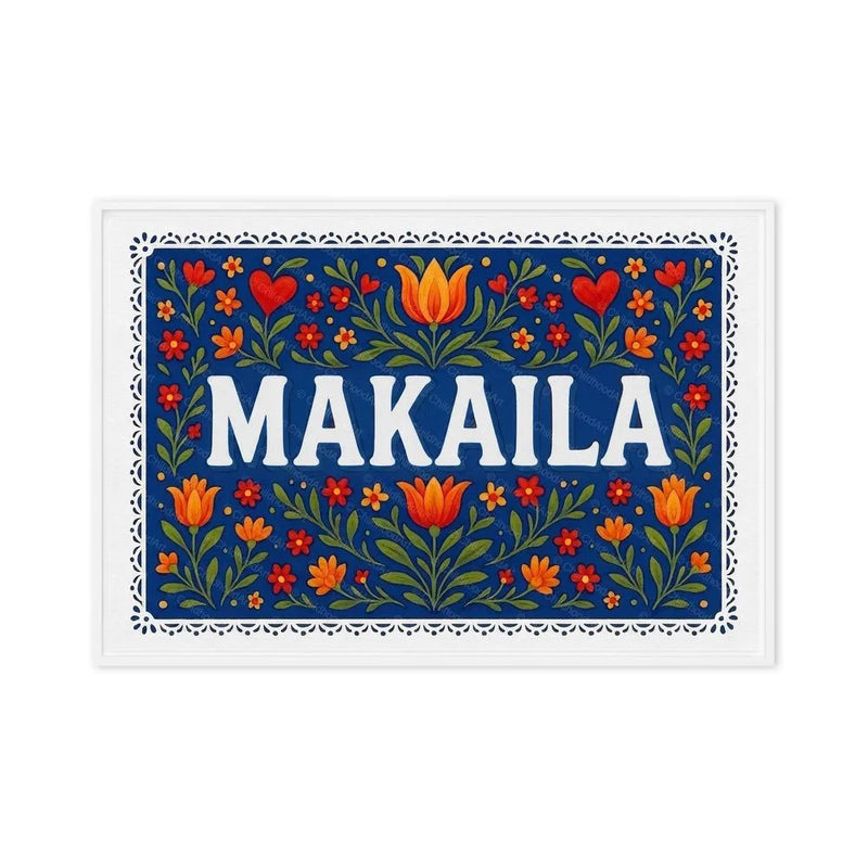 Makaila Name Art - Floral Farmhouse personalized wall print for kids