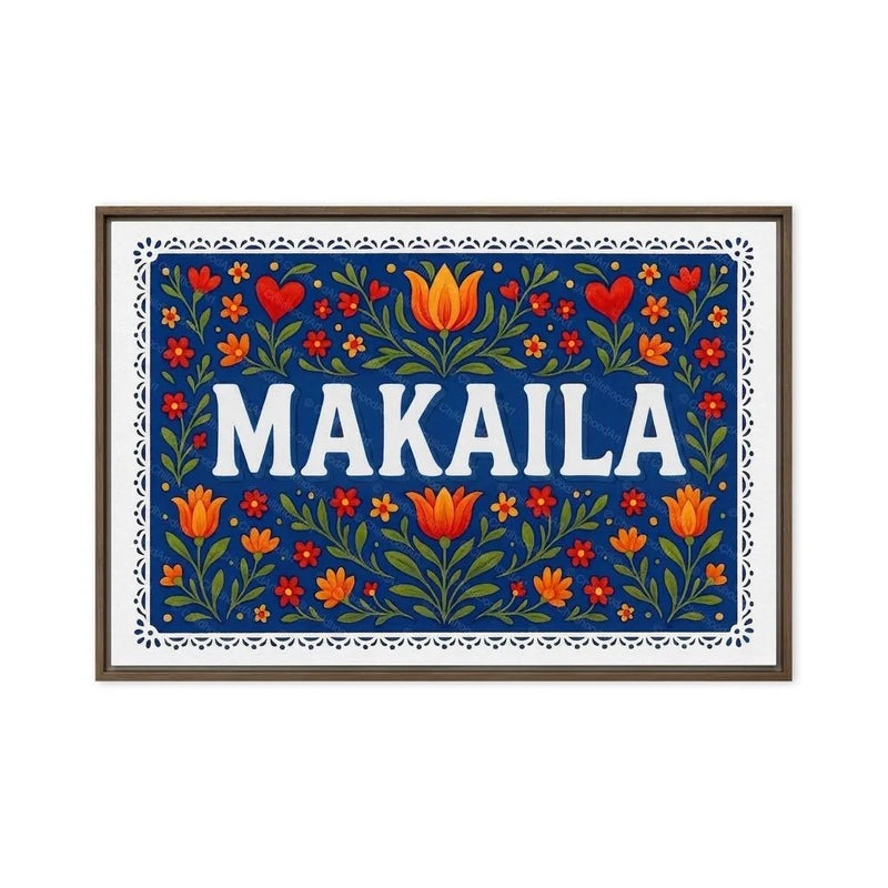 Makaila Name Art - Floral Farmhouse personalized wall print for kids