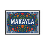Makayla Name Art - Floral Farmhouse personalized wall print for kids