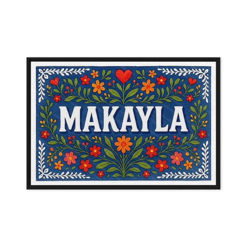 Makayla Name Art - Floral Farmhouse personalized wall print for kids