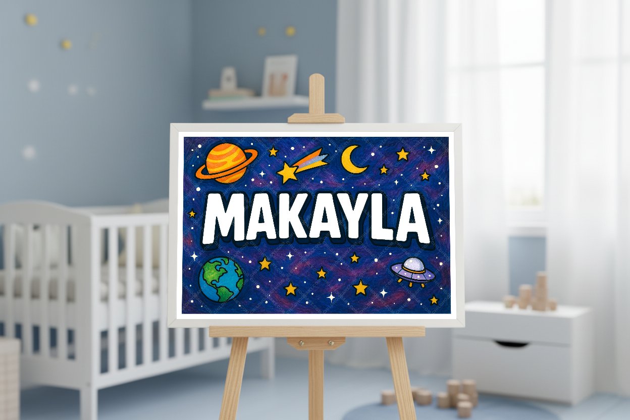 Personalized space name art for Makayla