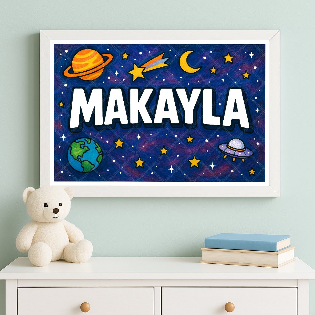 Personalized space name art for Makayla