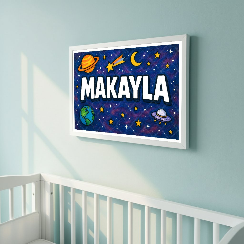 Personalized space name art for Makayla