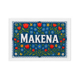 Makena Name Art - Floral Farmhouse personalized wall print for kids