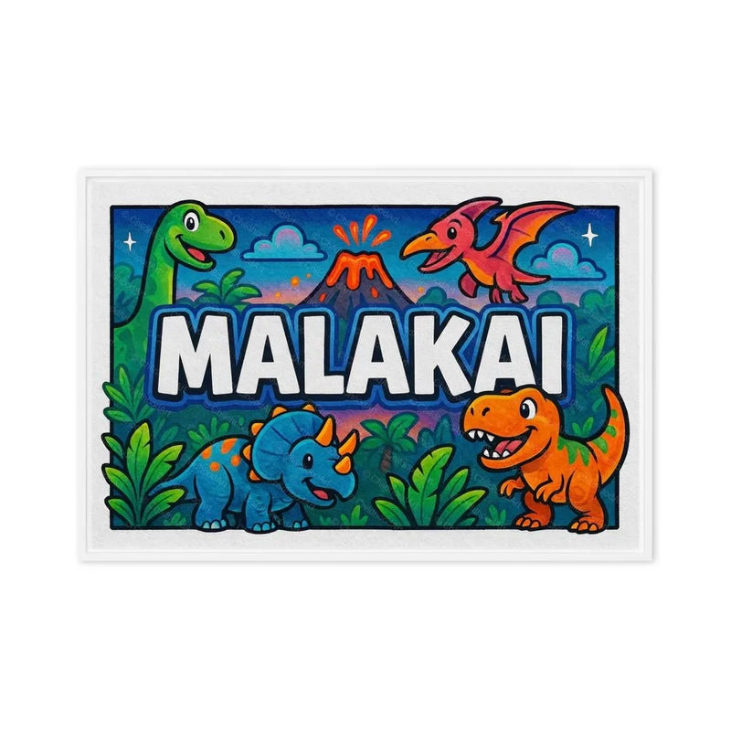 Malakai Name Art - Dinosaur Adventure personalized wall print for kids