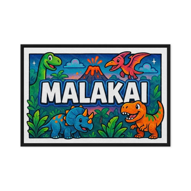 Malakai Name Art - Dinosaur Adventure personalized wall print for kids