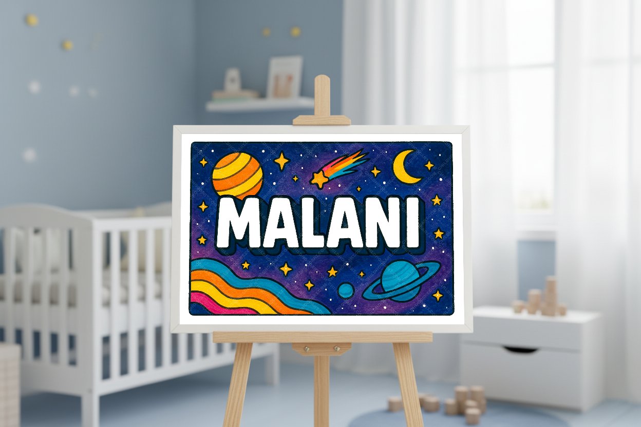 Personalized space name art for Malani