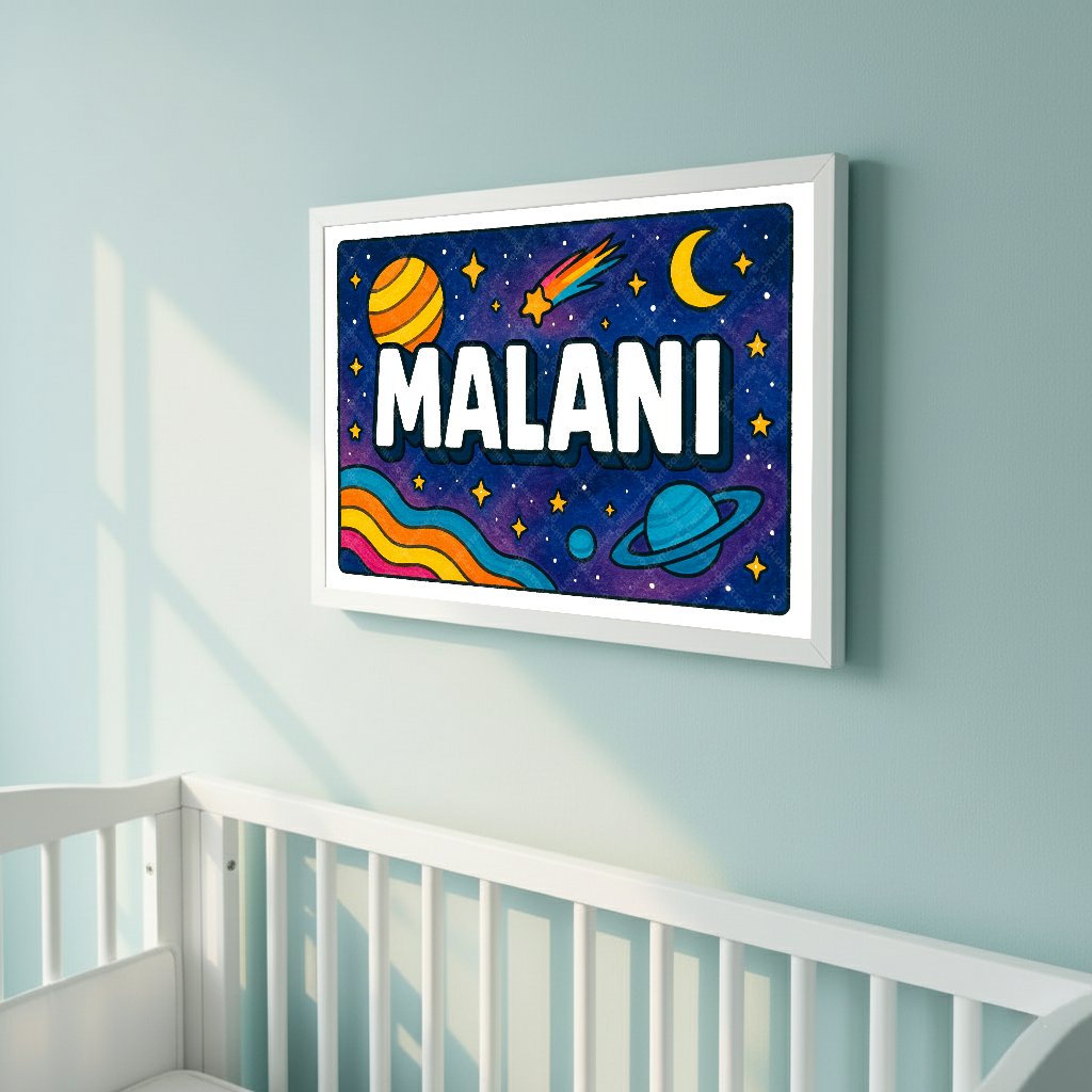 Personalized space name art for Malani