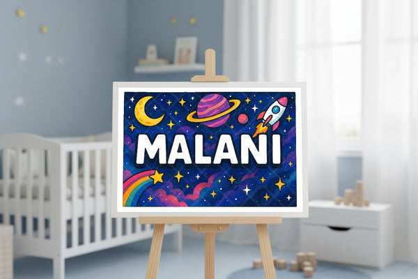 "Malani" Amongst the Stars Personalized Space Artwork