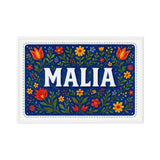 Malia Name Art - Floral Farmhouse personalized wall print for kids