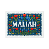 Maliah Name Art - Floral Farmhouse personalized wall print for kids