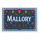 Mallory Name Art - Floral Farmhouse personalized wall print for kids