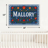 Mallory Name Art - Floral Farmhouse personalized wall print for kids