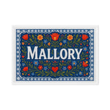 Mallory Name Art - Floral Farmhouse personalized wall print for kids