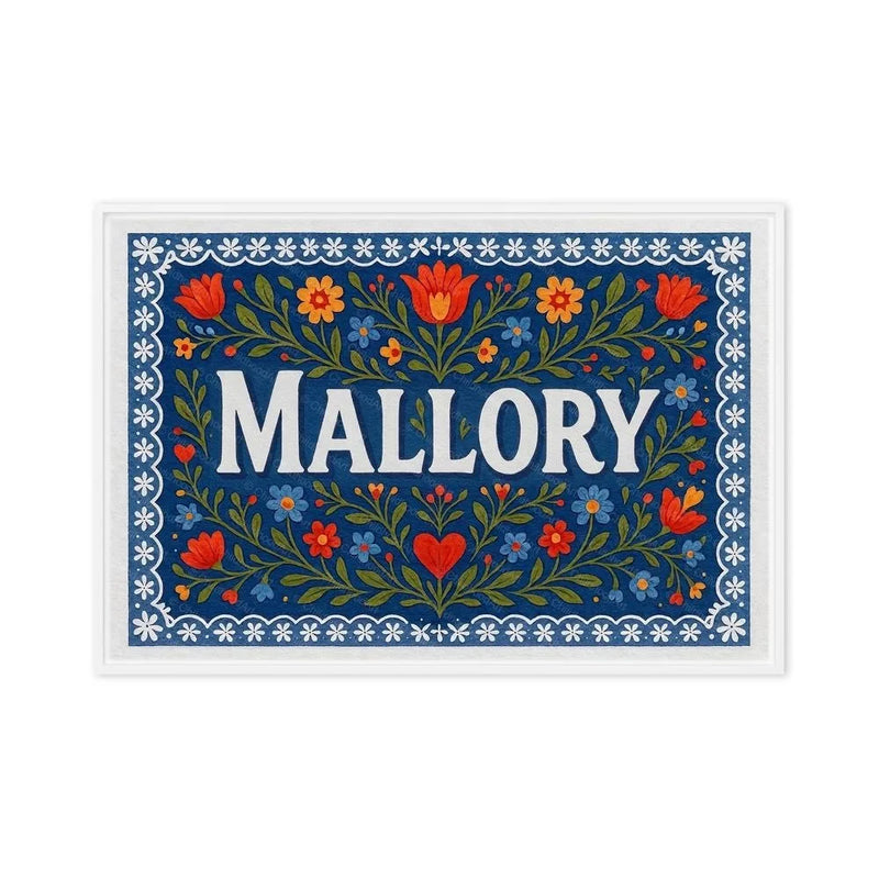 Mallory Name Art - Floral Farmhouse personalized wall print for kids