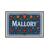 Mallory Name Art - Floral Farmhouse personalized wall print for kids