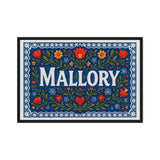 Mallory Name Art - Floral Farmhouse personalized wall print for kids