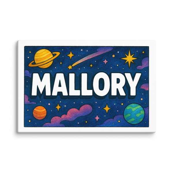 Mallory Name Art - Space Explorers Personalized Wall Art