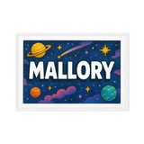 Mallory Name Art - Space Explorers personalized wall print for kids