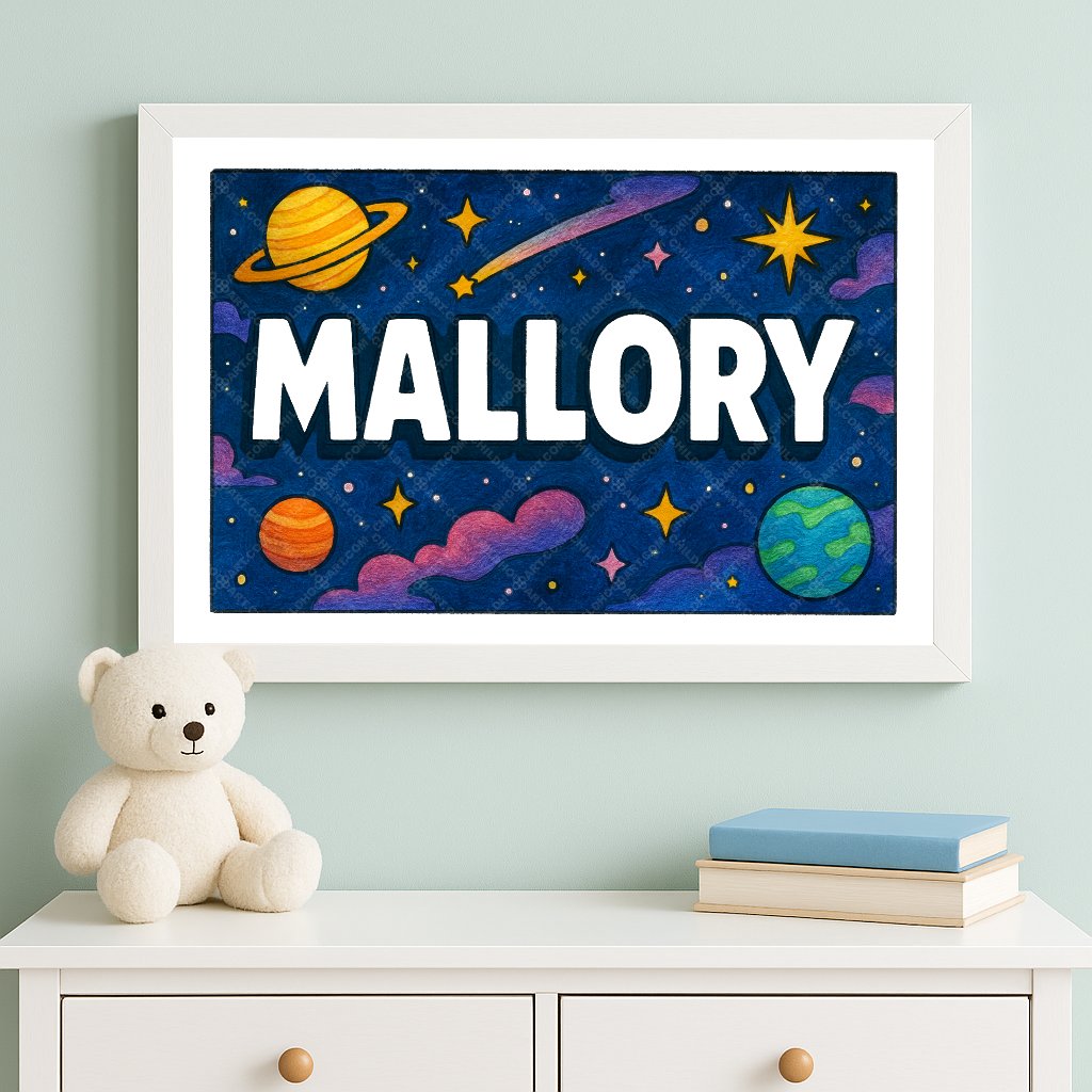 Personalized space name art for Mallory