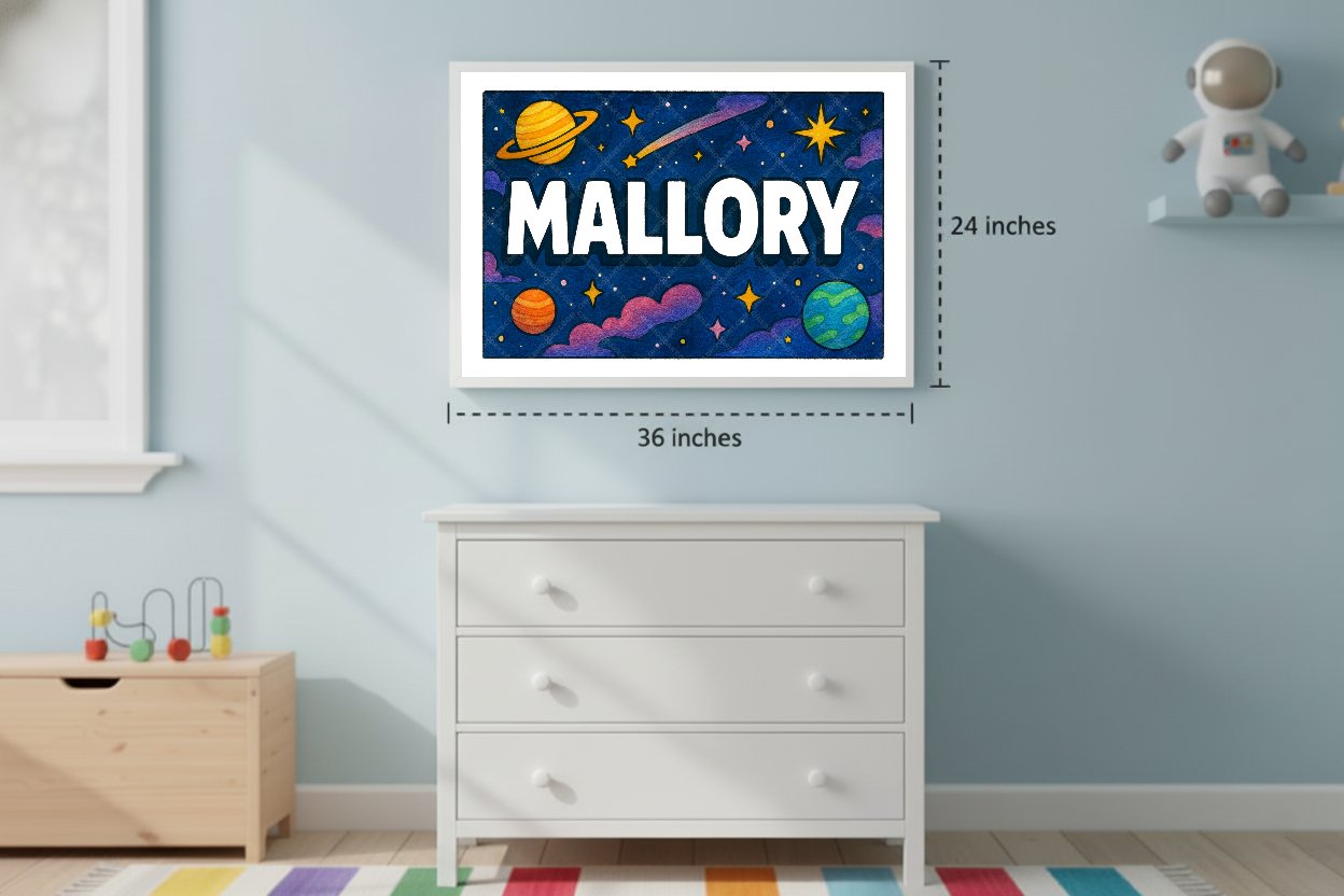 Personalized space name art for Mallory