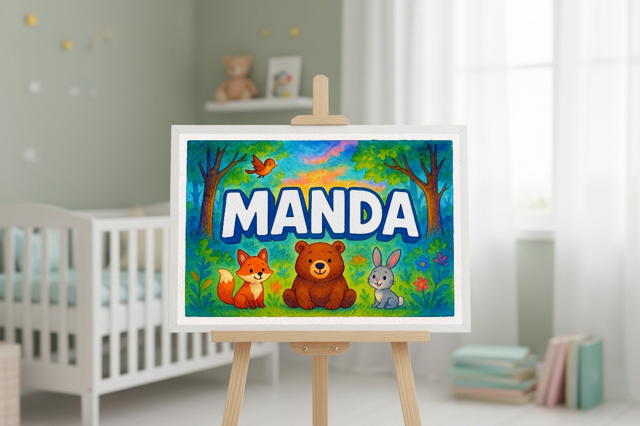 Personalized name art for Manda