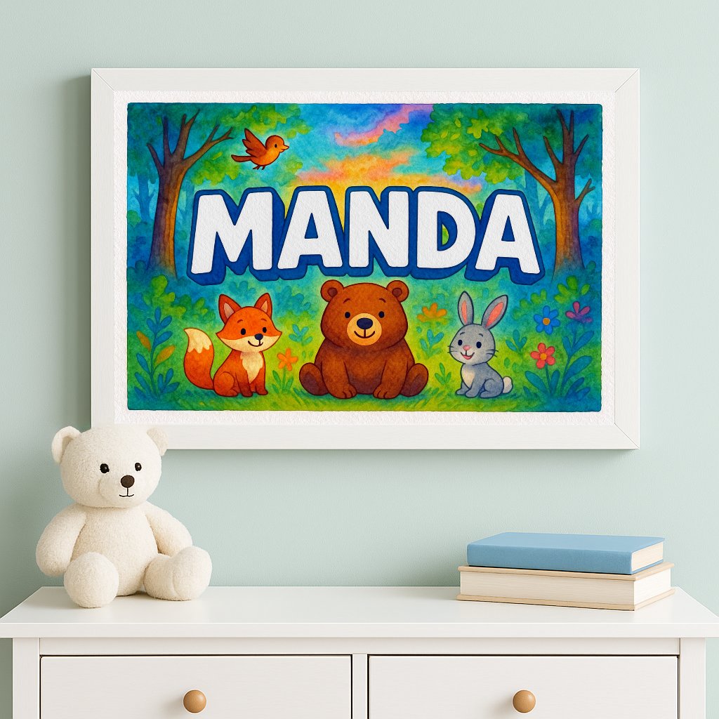 Personalized name art for Manda