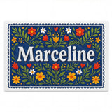 Marceline Name Art - Floral Farmhouse personalized wall print for kids