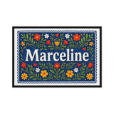 Marceline Name Art - Floral Farmhouse personalized wall print for kids