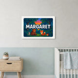 Margaret Name Art - Forest Friends personalized wall print for kids