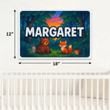 Margaret Name Art - Forest Friends personalized wall print for kids
