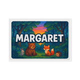 Margaret Name Art - Forest Friends personalized wall print for kids