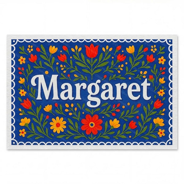 Personalized Margaret name art print in the Floral farmhouse style