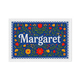 Margaret Name Art - Floral Farmhouse personalized wall print for kids