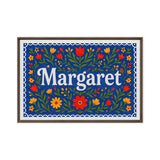 Margaret Name Art - Floral Farmhouse personalized wall print for kids