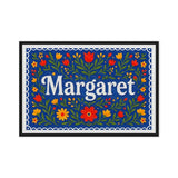 Margaret Name Art - Floral Farmhouse personalized wall print for kids