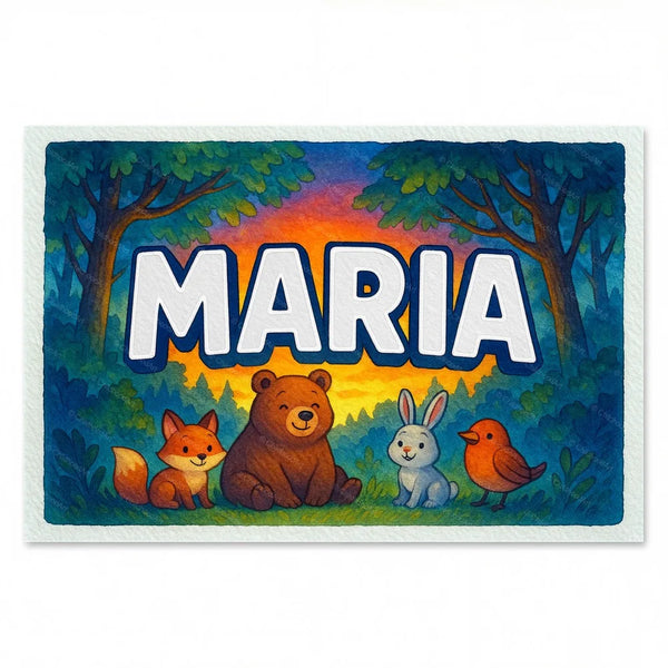 Maria Personalized Forest Friends Art