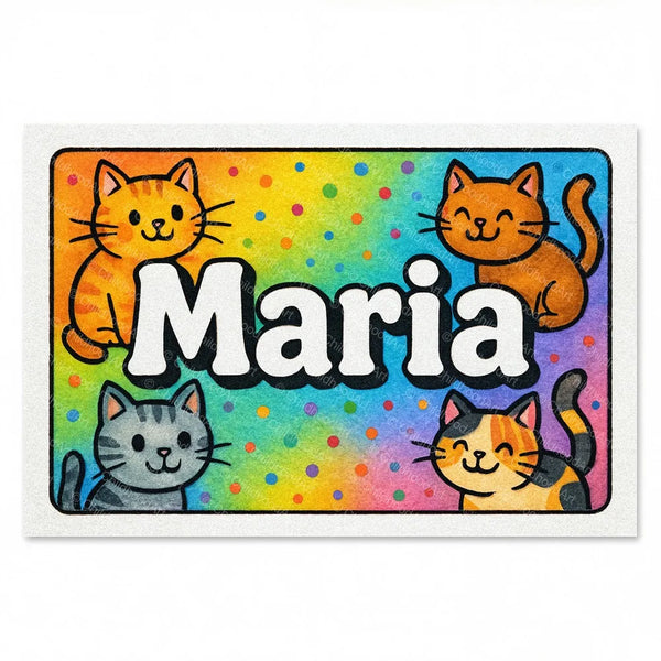 Maria Colorful Cats Name Art