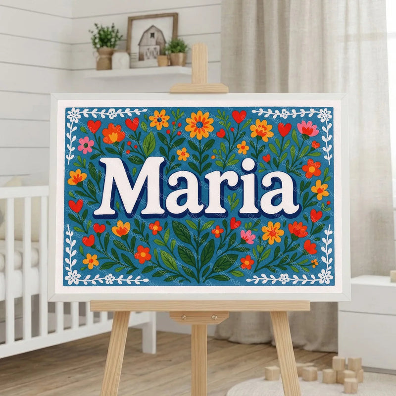 Calm personalized name art for Maria