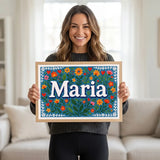 Calm personalized name art for Maria