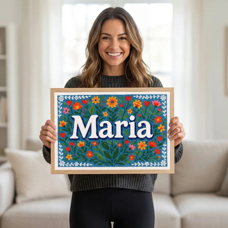 Calm personalized name art for Maria