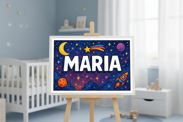 "Maria" Amongst the Stars Personalized Space Artwork