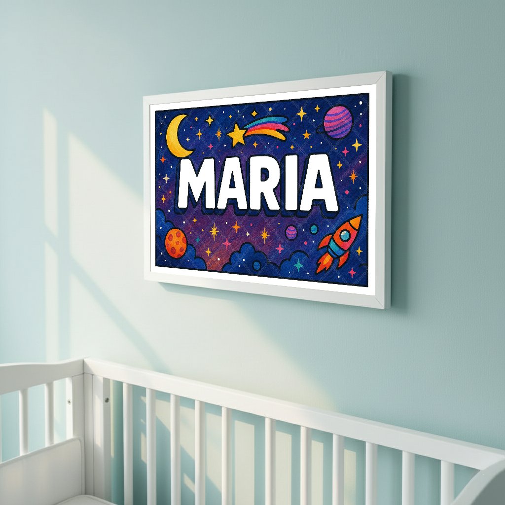 Personalized space name art for Maria