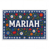 Mariah Name Art - Floral Farmhouse personalized wall print for kids