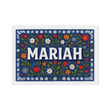 Mariah Name Art - Floral Farmhouse personalized wall print for kids