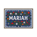 Mariah Name Art - Floral Farmhouse personalized wall print for kids