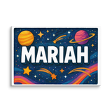 Mariah Name Art - Space Explorers personalized wall print for kids