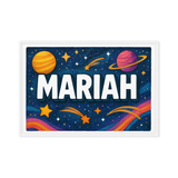 Mariah Name Art - Space Explorers personalized wall print for kids