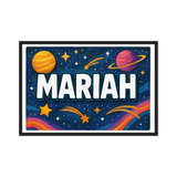 Mariah Name Art - Space Explorers personalized wall print for kids