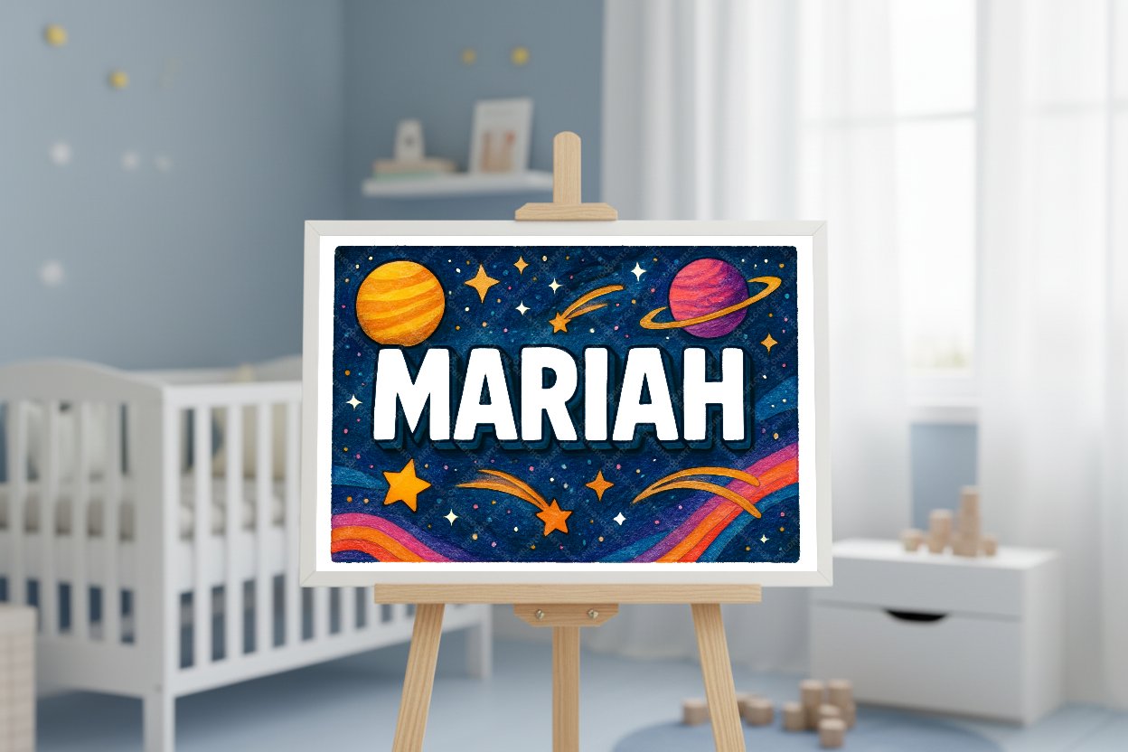 Personalized space name art for Mariah